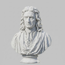 Sir Isaac Newton Bust – White Stone Effect Sculpture of the Legendary Scientist picture