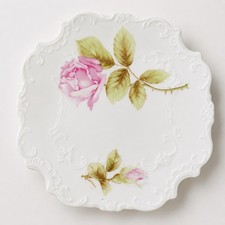 Vintage Silesien Germany Cabbage Rose Trinket Plate picture