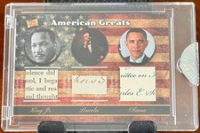 2020 Pieces of the Past American Greats Relic Card King Jr., Lincoln, Obama #3 picture