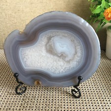 258g Brazilian Agate Geode Slab/Slice Large Natural Druzy quartz crystals pd009 picture