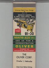 Matchbook Cover Oliver Tractor OC-18 Oliver Corp. Omaha, NE picture