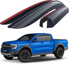 Shatterproof Window Deflectors for Ford Ranger 2024-2026 Supercrew, Tape-On Rain picture