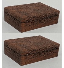 Box Sheesham Wood Hinged Top Hand Carved  5