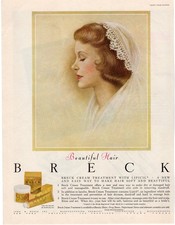1955 Breck Beautiful Hair Cream Treatment Bridal Bride Wedding Day Beauty Ad picture