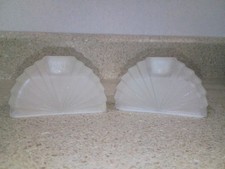 Early 20th Century Art Deco Glass Opaque Candle Holders Pair picture