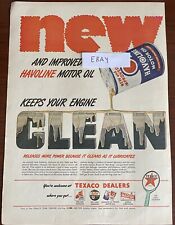 1947  Havoline Motor Oil Ad Texaco Dealers CLEAN Vintage picture