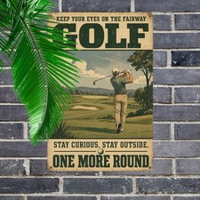 Never Stop Golfing Funny Metal Tin Sign Sports Room Wall Decor picture