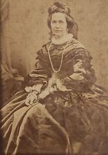 Vintage Old CDV Photo of Victorian Woman Elaborate Fashion Stunning picture