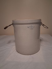 Vintage Robinson Ransbottom Blue Crown 6 Gallon Stoneware Crock Bail Handles picture