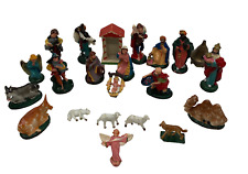 Vintage Hand Painted Plastic Nativity Set Eastern Germany 20 piece picture
