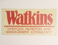 VTG WATKINS LIVESTOCK NUTRITION & MGMT CONSULTANT RUBBER SIGN W/MAGNETIC BACK picture