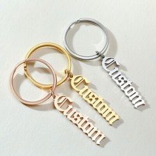 Personalized Customized Initial ID Name Keychain Key Ring Mother Father Day Gift picture