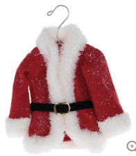 Santa 🎅 Coat On Hanger Santa Claus Jacket Sparkle Fluff Christmas Tree Ornament picture