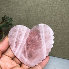 71mm Natural rose pink Crystal heart shape Massage board specimens 53g A6085 picture