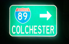 COLCHESTER Interstate 89, Vermont route road sign 18