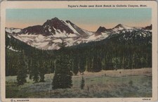 Taylors Peaks Karst Ranch Gallatin Canyon Montana MT Schlechten 1920s Postcard picture