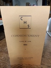 Scranton PA High School Central High Chs Commencement Program 1951 picture
