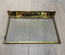 **VINTAGE** Fifty-Fifty The Better 5 Cents Gold Cigar Box Topper picture