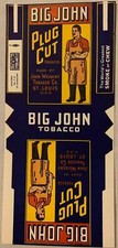 Antique Big John Plug Cut Tobacco Double Label, St Louis, MO 1920s picture