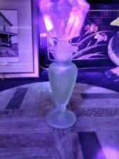 Antique Tiffin Satin Swirl Green Glass Perfume Bottle UV Reactive  picture