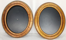 PAIR VTG MID CENTURY MODERN BOHO CHIC GOLD PICTURE FRAMES OVAL 13
