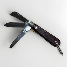 VTG KUTMASTER Utica USA 3-Blade Hawkbill Electrician Pocket Knife picture