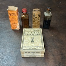 Vintage Possibly Antique Medication Tincture Crayon Box Bottle Collection  picture