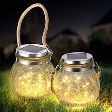 Solar Hanging Lanterns, 2 Pack, Warm Light picture