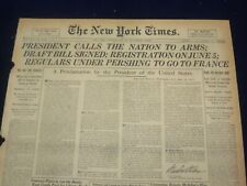 1917 MAY 19 NEW YORK TIMES - PRESIDENT CALLS THE NATION TO ARMS - NT 9154 picture