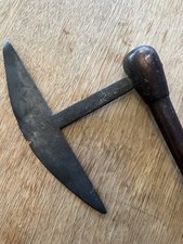 Antique 1870’s Bronze Decorated Zulu Warrior Battle Axe W Original Wood Handle picture