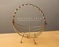 ATOMIC MODERN FLOATING CATCHALL MID CENTURY VTG TRAY 50's 60's BRASS RETRO picture