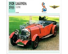 1930s Lagonda 3 Litre Pre-War British Auto Premium Card - Red Open Tourer Beauty picture