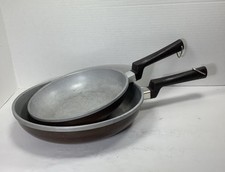Vintage Regal Ware Frying Pan 8in 10in Set Brown Fry Skillet Saute Omelet picture