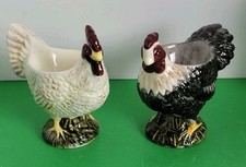 Set Of 2 Warren Kimble Ceramic Chicken/Rooster Egg Coddlers - 1638444. picture