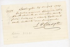 1839 Antique Manuscript Promissory Note Burlington VT L P Blodgett Jacob Mack picture