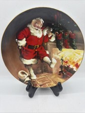 Vintage 1989 Knowles Santa By The Fire Collector Plate By Haddon Sundblom picture
