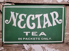 VINTAGE NECTAR TEA PORCELAIN SIGN OLD CAFE COFFEE DRINK RESTAURANT BEVERAGE FOOD picture