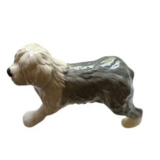Vintage Beswick England Porcelain Old English Sheepdog Figurine Statue Puppy picture
