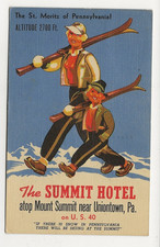 Outstanding Linen Adv. Post Card - The SUMMIT  HOTEL, Uniontown, Pa. picture