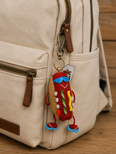 Dubin Dog Hot Dog String Doll Keychain Backpack Charm picture