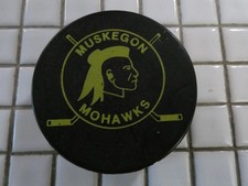 MUSKEGON MOHAWKS/VERNORS POP COMPANY 1974 - 1975 HOCKEY PUCK picture