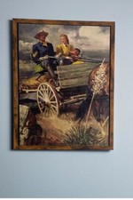 Vintage Sergeant Houck Old West On Wagon Wall Print Advertisement Decor Framed picture
