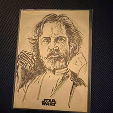 Topps 2014 Star Wars Luke Skywalker Sketch Card Auto Neil Camera SKT-1 1/1 picture