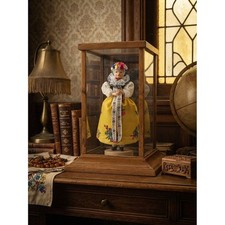 Vintage Polish Folk Doll Tradycyjna Polska Lalka Zbiory Folkloru Glass Wood Case picture