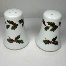 Lefton Christmas Salt & Pepper Shaker Set Holly Berries Japan 05238 picture