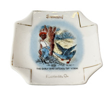 Marietta  , OHIO OH - Early Bird Catches  - Antique Souvenir China Dish Plate picture
