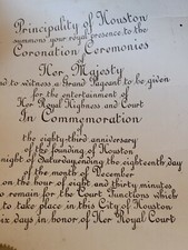 Vintage Antique 1920 Invitation Coronation Ceremonies Pageant Houston Texas picture