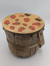 Vintage Antique RARE OOAK Handpainted Gary Gail Daillas Sm. Strawberry Basket picture