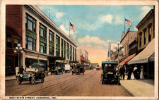 Vintage Postcard Indiana East State St Hammond 1918 Antique picture