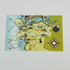 England UK North Wales Map Postcard Multi-Color Standard 5.5 X 3.5 In UK picture